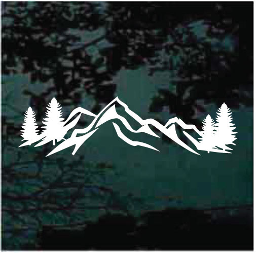 Mountain Forest Scene window decals stickers